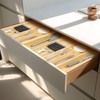 VaeFae Bamboo Kitchen Drawer Organizer, Wooden Utensil Tray with Multiple