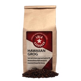 Lola Savannah Hawaiian Grog Whole Bean Coffee - Roasted Arabica Infused with Coconut Flakes and Highland Crème Flavoring, Caffeinated, 2lb Bag