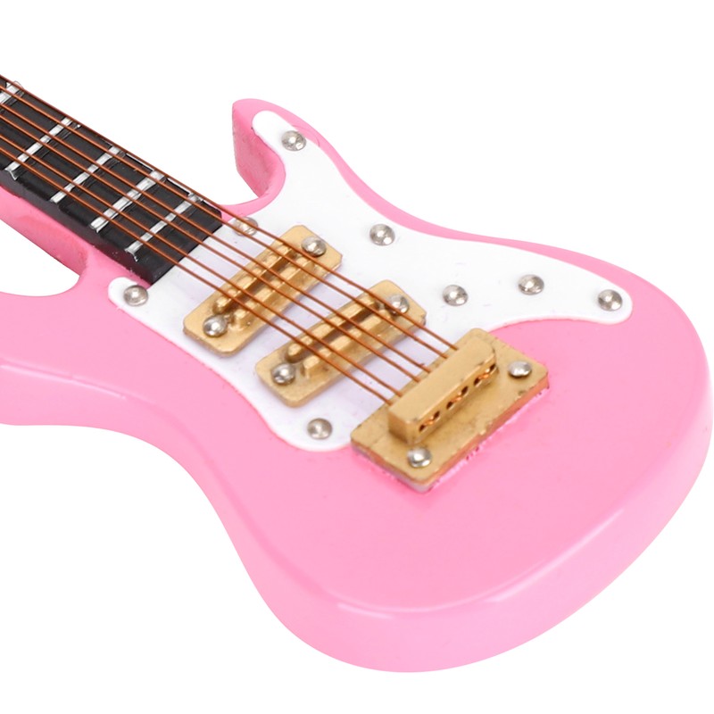 Guitar Decoration Miniature Ornaments Mini Musical Instrument Model Gift Pink