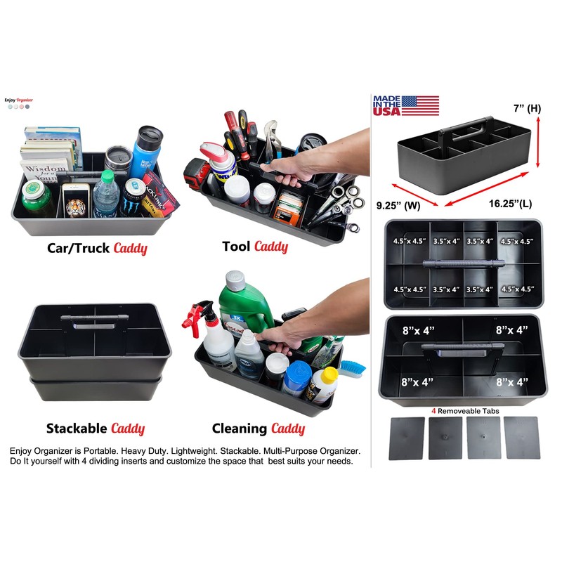 Enjoy Organizer- 2 Commercial Extra Large Portable Stackable Carry Caddy,
