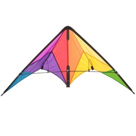 HQ Kites Beach and Fun Calypso II Radical- Beginner Stunt Kite - 43 Inch Dual - Line Sport Kite, Color: Rainbow - Active Outdoor Fun for Ages 8 Years and Up - Perfect for Adults or Children