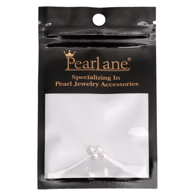 Natural Freshwater Half-Drilled Round Pearl Beads 4-5mm White Loose Pearls