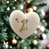 Image Industry Cat Ginger & White Ceramic Heart Bauble -