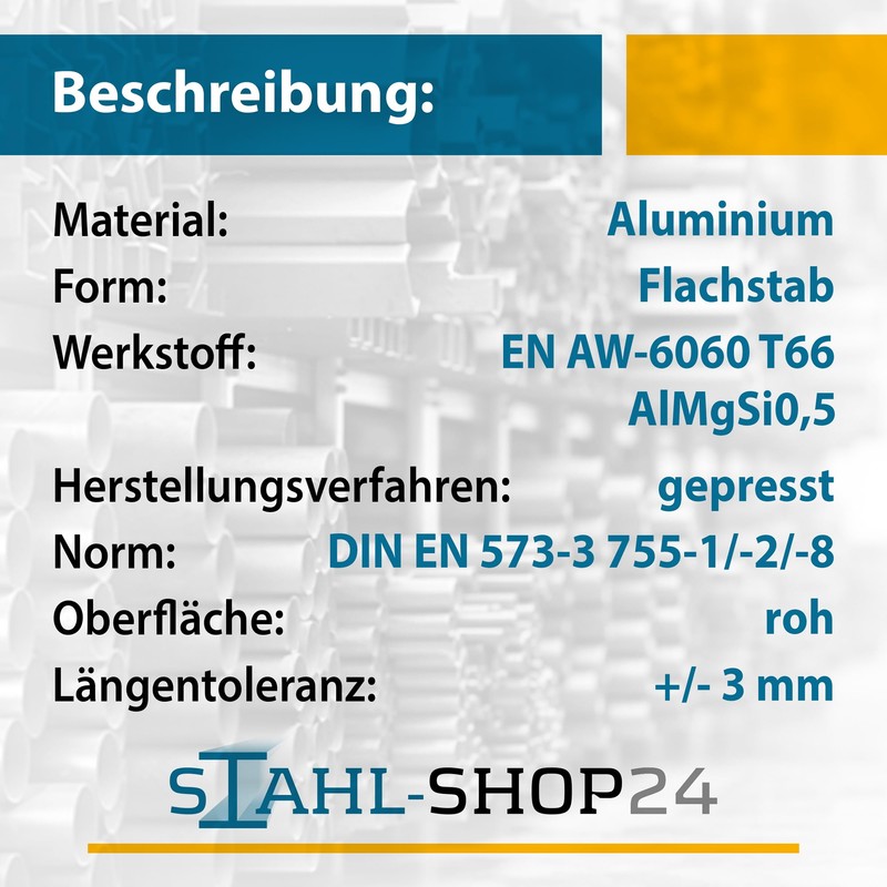 Stahl-Shop24 Aluminium Flat Profile 12 x 3 mm 1500 mm