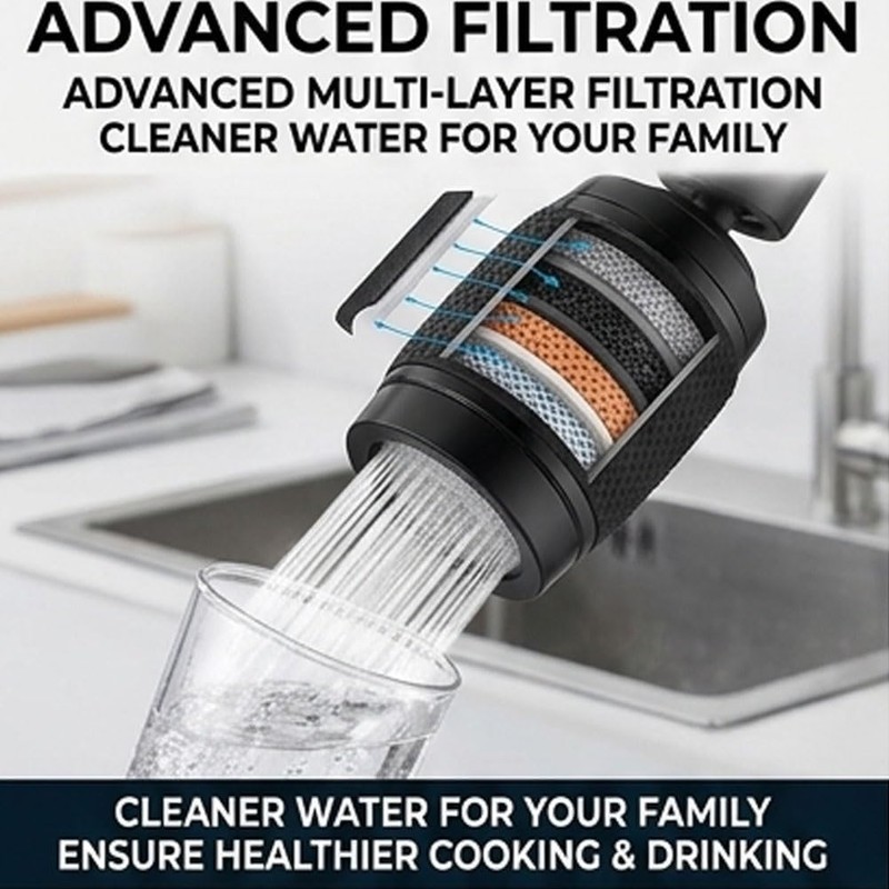 Splash Proof Booster Swivel Kitchen Filter Tap, Universal 360°Rotation Kitchen
