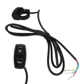Electric Bike Light Horn Switch, 12‑72V 22.2mm/0.87in Scooter Handlebar Switch 2 in 1 Headlight Horn Control Button for E-Bike Motorcycle