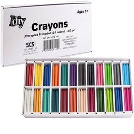IDIY Unwrapped Bulk Wax Crayons (Pre-sorted 313 ct, 24 colors, 13 Each) - No Paper, ASTM Safety Tested For Kids, Teachers, Art Classroom, Back To School Supplies, Summer Camp Arts & Crafts Projects