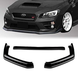 EPARTS 3 Pieces Style Black Front Bumper Lip Spoiler Splitter Side Body Kit Trim Protection Compatible with 2015-2021 Subaru WRX STI Sedan
