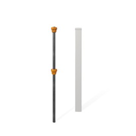 4ft Tall (1 Unit) No Dig WamBam Finishing Post with Steel Pipe Anchor Kit, Permanent White Vinyl Post for Nantucket, Sturbridge, and Westport Fence and Gate Kits, BL19042