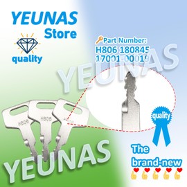 H806 180845 17001-00019 lgnition Keys Replacement for Takeuchi Excavator Loader Skid Steer, Gehl Loader New Holland Excavator and Track Loaders Heavy Equipment (3 Pack)