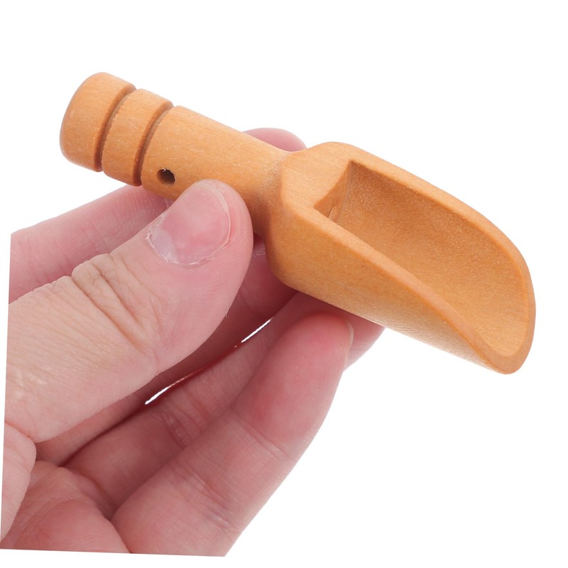 ABOOFAN 6pcs Wooden Round Handle Teaspoon Scoop for Kitchen and