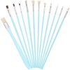 12Pcs Art Paint Brushes Drawing Fan Shaped Artist Brush Long