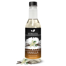 Syruvia Vanilla Coffee Syrup - 12.7 fl oz Premium Coffee Flavoring Syrup - Kosher Coffee Syrups, Gluten Free, No Coloring, Perfect for Drinks, Soda, Shakes, Desserts, and More.