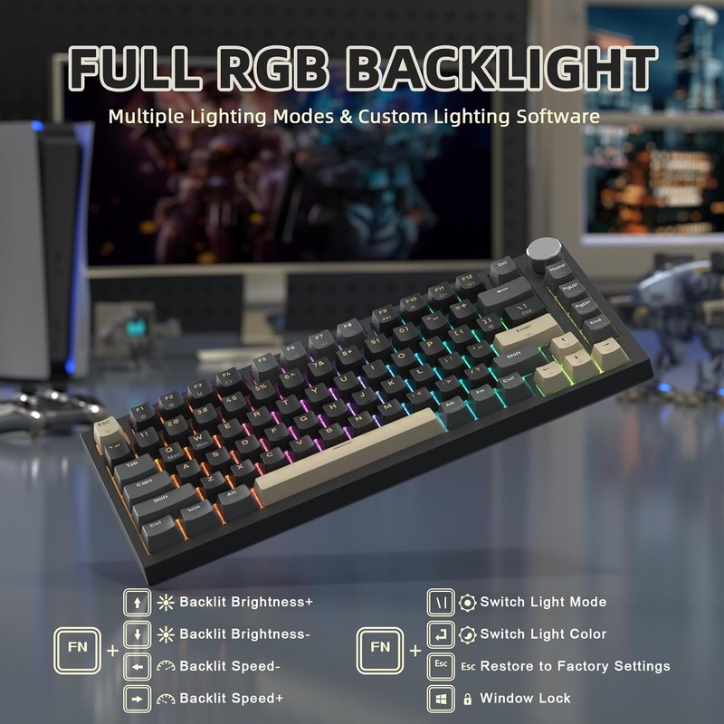 ATTACK SHARK K85 Rapid Trigger 75% Wired Mechanical Gaming Keyboard