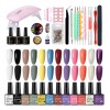 Kit Uñas Uv Gel Polish 12 Esmaltes Lampara Manicure Completo