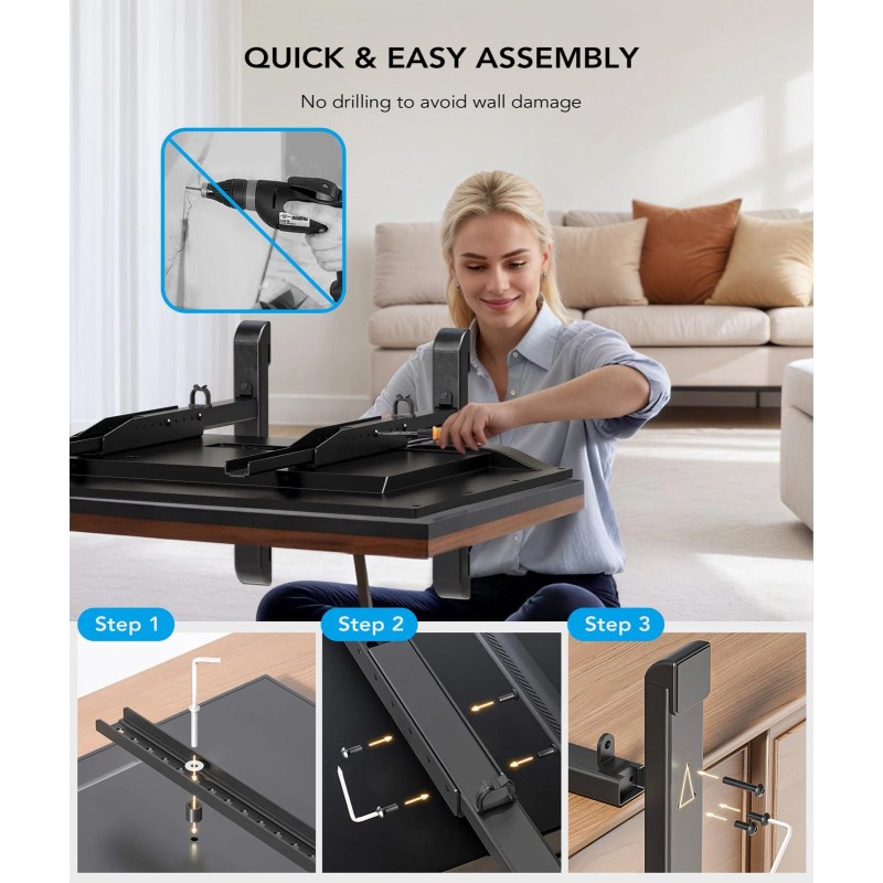 Ax Waber TV Stand for 37-86 Inch TVs Height Adjustable