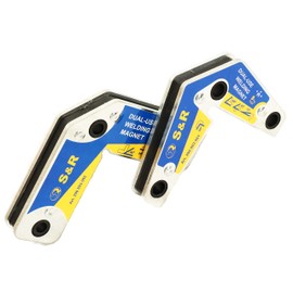 S&R Welding Magnet Set with Angles 15° 45° 60° 90° 120° 135° 165°, 2-Pieces, Holding Force up to 9 KG and up to 13 KG