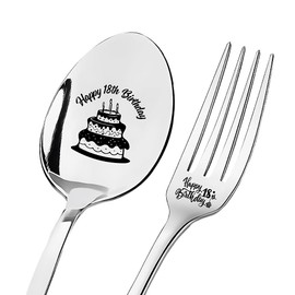 Happy 18th Birthday Gifts for Daughter Son 18 Th Birthday Gifts for Niece Nephew 18 Year Old Birthday Present for Grandson Granddaughter 2007 Birthday Gifts for 18th Birthday Tableware Set 2 Pcs