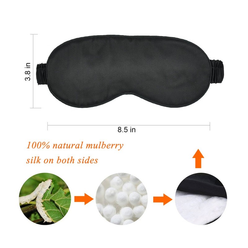 OLESILK Silk-Sleep-Mask Eye-Mask & Blindfold with Double Layer Silk Filling