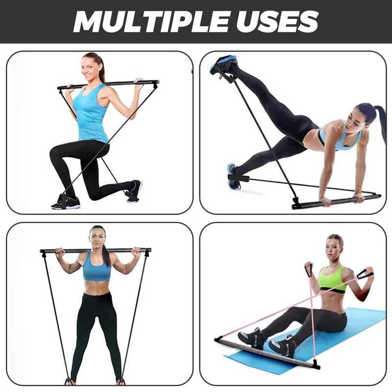 CLIUNT Resistance Band Bar, Portable Pilates Bar with Storage Bag,