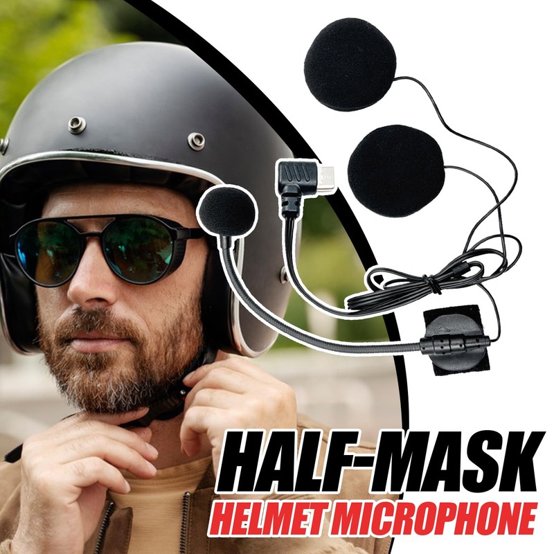 Helmet Microphone | Motorcycle Microphone,Type-C Plug Waterproof High-Definition Noise Reduction