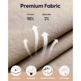 maamgic Men's Classic-fit 7" Cotton Casual Shorts Elastic Waistband with Multi-Pocket Daily Wear Walking Summer Outfit