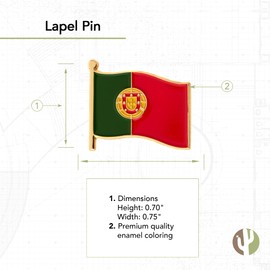 Desert Cactus Portugal Lapel Pin Country Enamel Made of Metal Souvenir Hat Men Women Patriotic Portuguese (Waving Flag Lapel Pin)