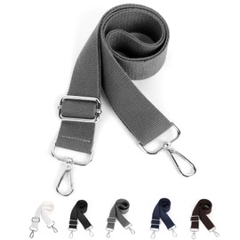 Iridsmole Wide Shoulder Bags Strap 3.8cm, Bag Strap Grey, Adjustable Replacement Cross Body Bag Strap, Handbags Bag Strap with Metal Swivel Hooks, Shoulder Straps for Crossbody Bags Messenger