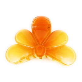 Orange Yellow hair clip flower barrette jaw claw clamp clip floral 3.25 inches long ombre coloring