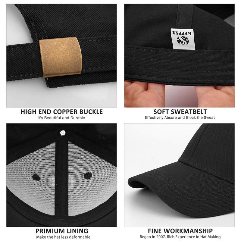 KeepSa Cotton Baseball Cap Polo Style Adjustable Basecap Solid Color