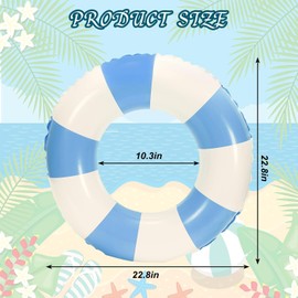 Swimming Ring, Pack of 2 Air Mattress Swimming Hoops, Inflatable, Summer Floating Water Toy, Durable Cool Swimming Ring for Pool, Sand, Beach Party (Blue + Green 70)