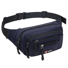 AirZyx Bumbag Fanny Pack for Women Men Waterproof Waist Pack Plus Size with 6 Zipped Pockets Bum Waist Bag for Dog Walking Climbing Hiking Travel Outdoor Sport Black