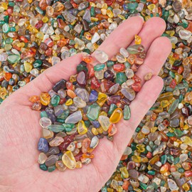 EZEELAI 0.5 Lb Colorful Agate Aquarium Fish Tank Gravel Rocks, Crushed Stone Crystal Chips Bulk Natural Gemstones Pebbles Irregular for Aquarium, Vase Fillers, Succulent Plants Decor