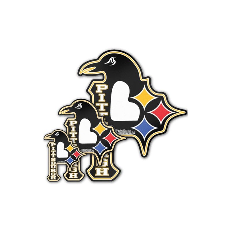 Pittsburgh 3 in 1 Magnet/Small / 3.75" Black, White, Red,