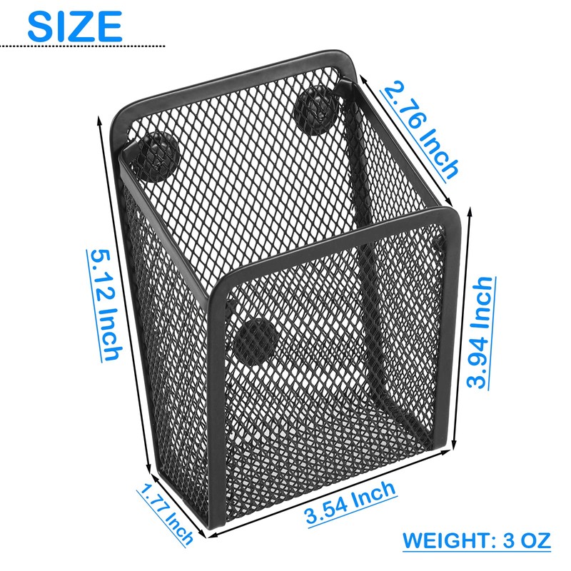 Sanpaint Magnetic Pencil Holder,Mesh Stainless Steel Pen Basket, Metal Writing