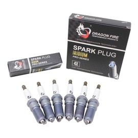 DRAGON FIRE PERFORMANCE Set of 6 IRIDIUM Spark Plugs Compatible with 2008-2023 F-150 Edge Transit Connect Colorado Equinox GMC Acadia Terrain Vue CX-9 MKX Allure Enclave 3.5L 3.6 V6 OEM Fit DFSP1012x6