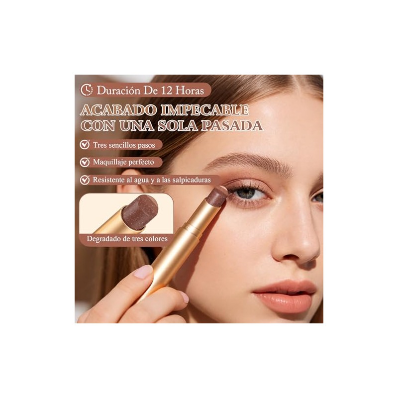 Nuevo 3-in-1 Easy Eyeshadow Stick，Barra de Sombra de Ojos 3