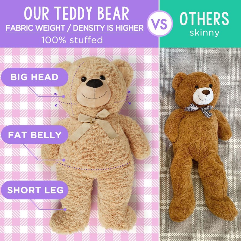 LotFancy 3 Feet Giant Teddy Bear Stuffed Animal, 39 inch