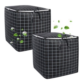 Minicoco 2Pcs Storage bags 100L Large Capacity Clothes Storage Bags with Reinforced Handle Storage Bag for Moving House Storage Clothes Bedding Duvet Foldable Waterproof Moisture Proof clothes bags