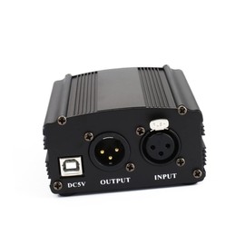 CORHAD USB to 48v Power Supply for Condenser Mics Broadcast Quality Low-Pass Filter Soft-Start Balanced Signal