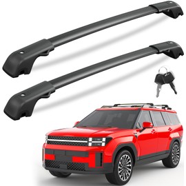 KINGGERI 300LBS Lockable Roof Rack Cross Bars Compatible with 2024 2025 2026 Hyundai Santa Fe & Santa Fe Hybrid with Raised Side Rails (Not for SE), Aluminum Heavy Duty Crossbar Luggage Accessories