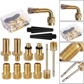 FABULETTA Kit 15 Adaptadores Válvula Bicicleta, Cobre SV DV AV