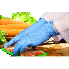 aangel ENTERPRISE BOX OF 100, Strong Quality BLUE LARGE SIZE DISPOSABLE GLOVES, Powder Free Vinyl Gloves Large, Medical Examination Gloves, Ambidextrous (BLUE POWDER FREE VINYL GLOVES, LARGE)