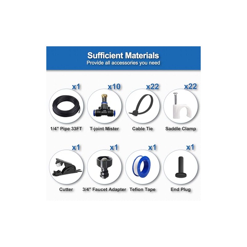 Outdoor Misting Cooling System - Backyard Mist Kit for Summer