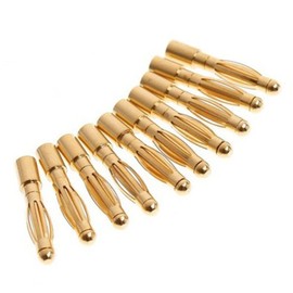 HOMSFOU Connector 50 Pairs Crimp on Banana Plugs Crimp Connectors 4mm Banana Plug Mini Accessories Gold Plated Connectors 2.0mm Rc Connectors Cable Female