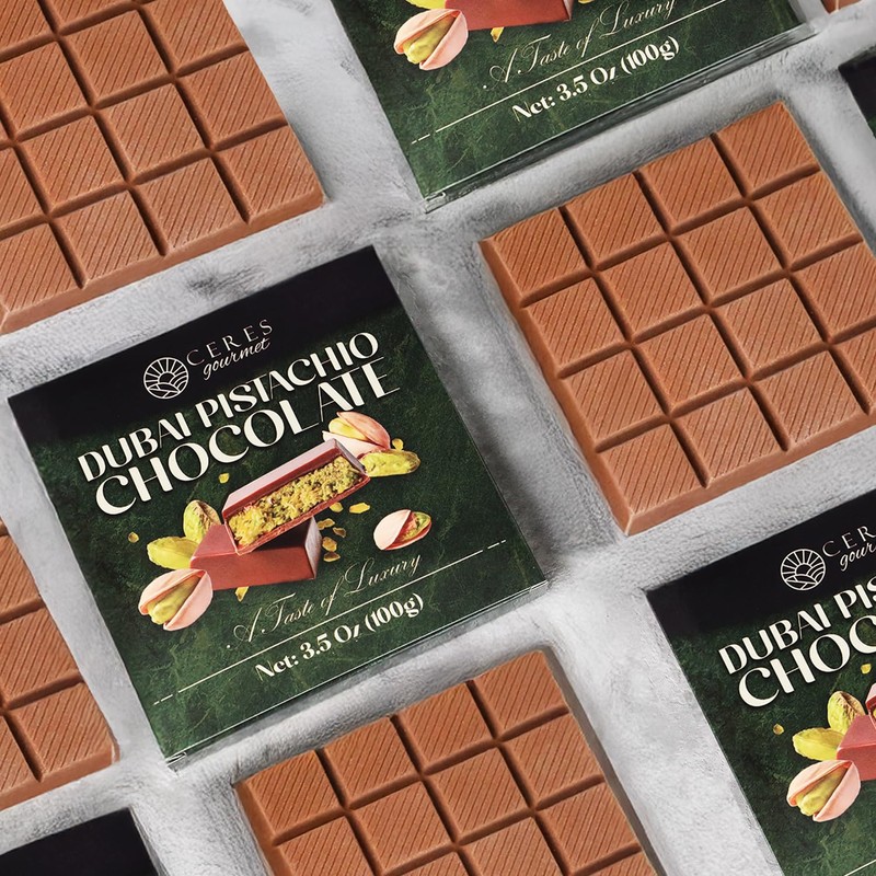 Dubai Chocolate Bar, Pistachio Chocolate Knafeh Bar -3.5 Oz, (100g)