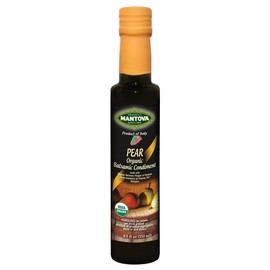 Mantova Organic Pear Balsamic Vinegar of Modena, Perfect for Salad Dressing, Pasta Salad, Ice Cream and Cocktails, 8.5 oz