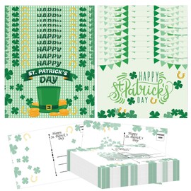 Happy St Patricks Day Postcards 4 x 6 Inch Green Shamrock Saint Patricks Day Postcards Clover Irish Greeting Cards for Holiday Celebrations Party Favor Supplies