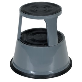 Vestil STEP-17-GY Steel Rolling Step Stool with Powder Coat Finish, 17-1/8" Top Step Height, 500 lbs Capacity, Gray