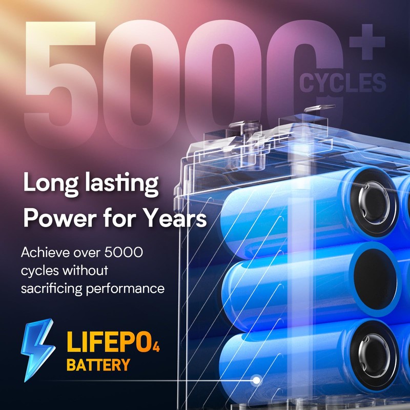 GOLDENMATE 12V 10Ah LiFePO4 Lithium Battery, 5000+ Deep Cycles, IP67
